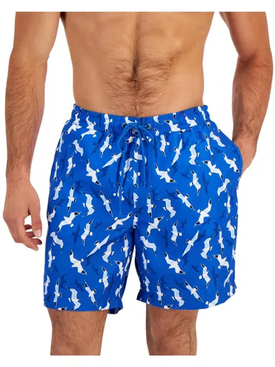 Club Room Mens Animal Print Polyester Swim Trunks In Multi