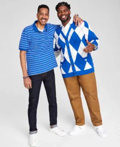 Club Room Mens Blue White Sportswear Created For Macys In Abyss Blue