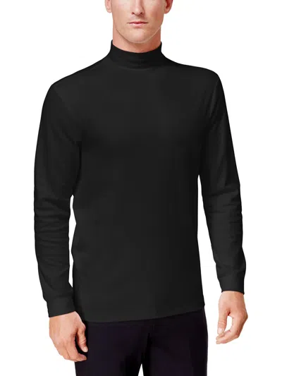 Club Room Mens Cotton Long Sleeve T-shirt In Black