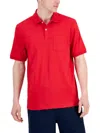 Club Room Men's Solid Jersey Polo With Pocket, Created For Macy's In Red