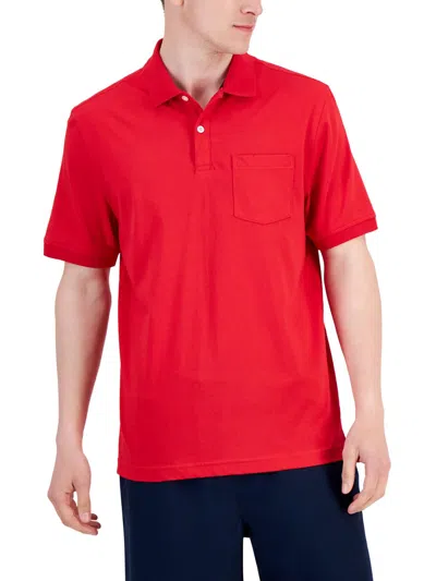 Club Room Men's Solid Jersey Polo With Pocket, Created For Macy's In Fire