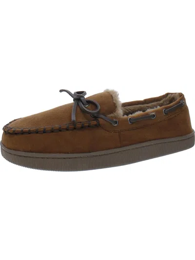 Club Room Mens Faux Fur Driving Moccasins In Brown