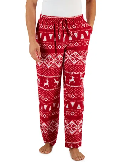 Club Room Mens Fleece Nightwear Pajama Bottoms In Multi