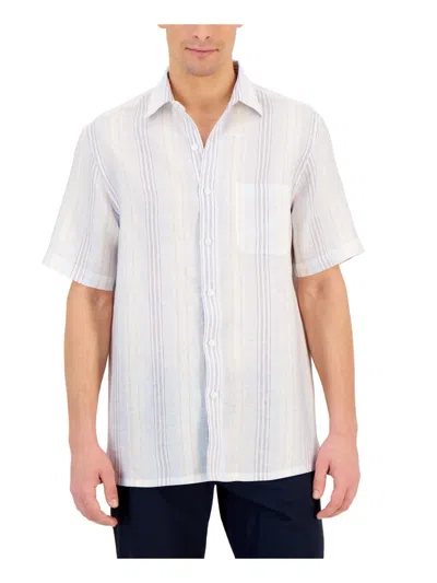 Club Room Mens Linen Button-down Shirt In White