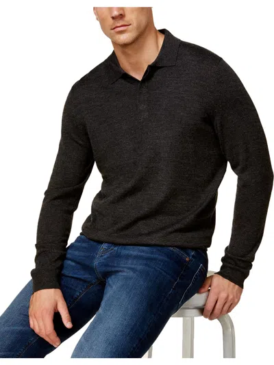 Club Room Mens Merino Wool Blend Polo Pullover Sweater In Multi