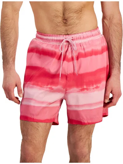 Club Room Mens Ombre Polyester Swim Trunks In Red