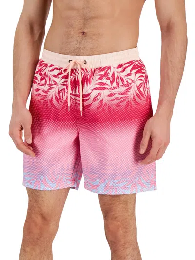 Club Room Mens Polyester Swim Trunks In Pink