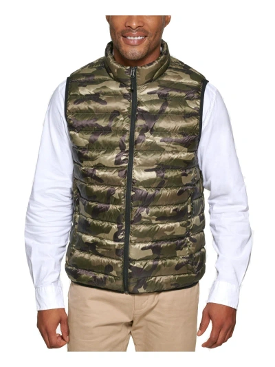 Club Room Mens Quilted Duck Down Packable Vest In Green