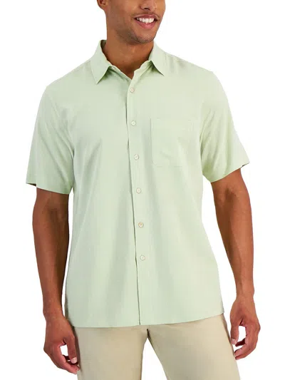 Club Room Mens Textured Silk Button-down Shirt In Multi