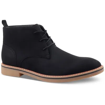 Club Room Men's Nathan Faux-leather Lace-up Chukka Boots, Created For Macy's In Black