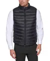 Club Room Puffer Vest Men Black Quilted Packable Full Zip Mock Neck Ups165 In Black
