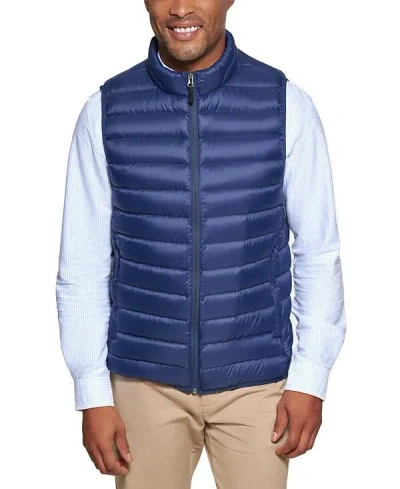 Club Room Puffer Vest Mens Navy Quilted Packable Full Zip Mock Neck Ups164 In Blue