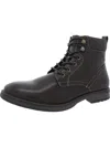 CLUB ROOM WESTIN MENS FAUX LEATHER LACE-UP ANKLE BOOTS