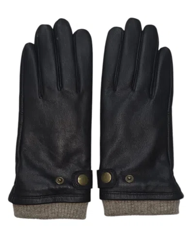 Club Room Women's Leather Cashmere-lined Touchscreen Gloves, Macy's Exclusive In Blue