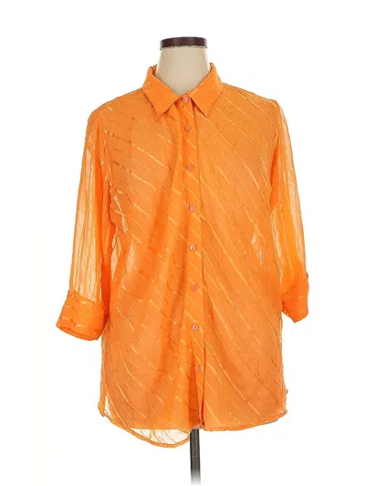 Pre-owned Club Z Collection 3/4 Sleeve Blouse In Orange