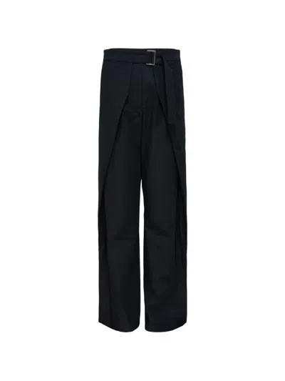 Club21 Adele Belted Wide-leg Trousers In Black