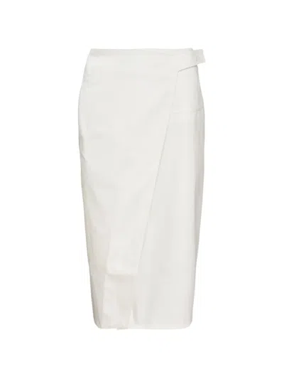 Club21 Camille Wrap Midi Skirt In White