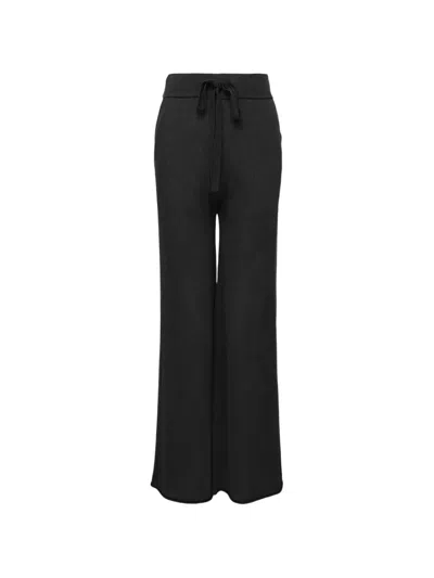 Club21 Collection Alma Wide-leg Track Pants In Black