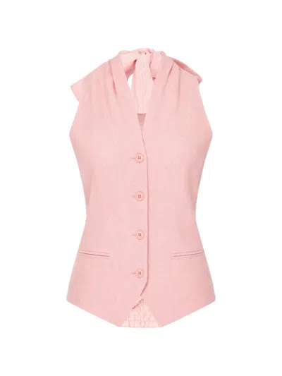 Club21 Collection Anais V-neck Vest In Pink