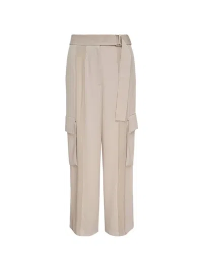 Club21 Collection Satin Back Crepe Stephanie Pants In Neutral