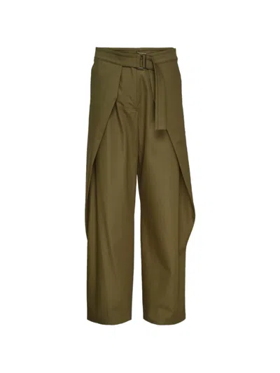 Club21 Collection Clean Modern Cotton Woven Pants In Green