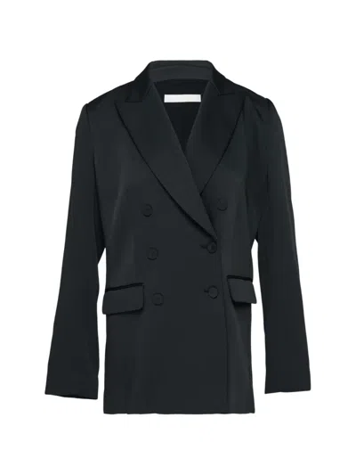 Club21 Collection Satin Back Crepe Bianca Jacket In Black
