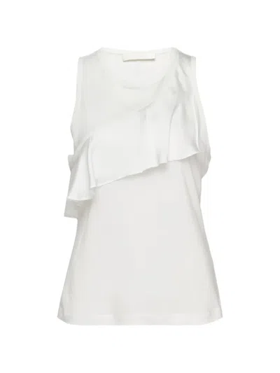 Club21 Collection Tencel Jersey Bonnie Knit Top In White