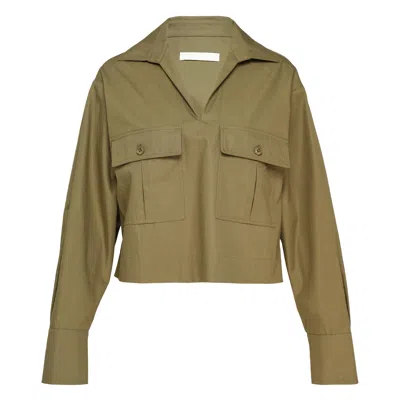 Club21 Collection Cotton Imogen Woven Top In Brown