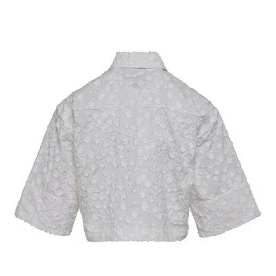 Club21 Collection Cotton Nylon Cropped Shirt In Gray