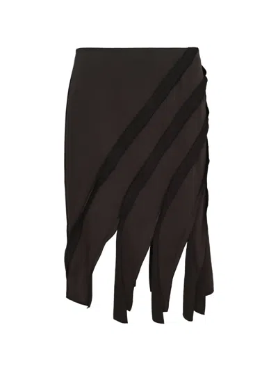 Club21 Collection Satin Back Crepe Daisy Skirt In Brown