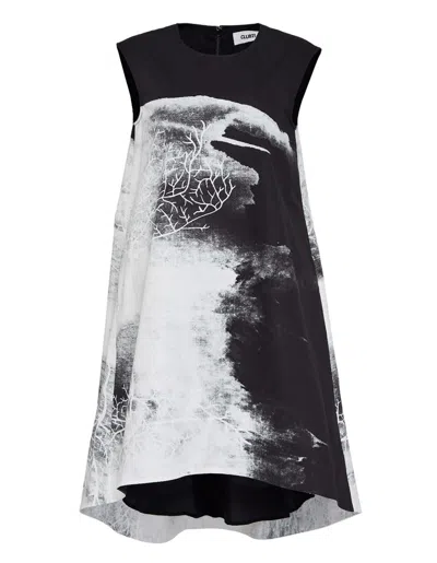 Club21 Collection Formless Cotton Twill Printed Dress In Multi