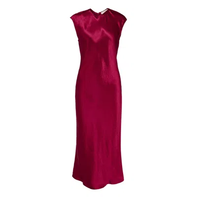 Club21 Collection Heavy Satin Tie-back Dress In Brown