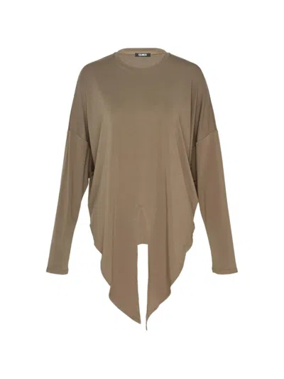 Club21 Collection Leni Tie-front Top In Brown