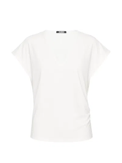 Club21 Collection Leonie V-neck T-shirt In White