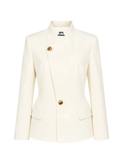 Club21 Collection Maeve Asymmetric-front Jacket In Neutral