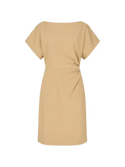 Club21 Collection Mini Thea Gathered Dress In Neutral