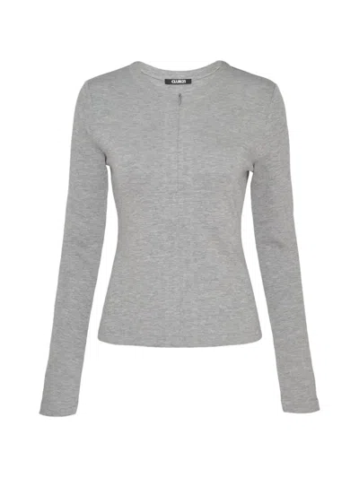 Club21 Collection Mira Zip-fastening Long-sleeve Sweater In Gray