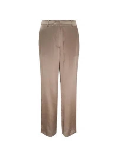 Club21 Collection Silk Satin Miriam Woven Pants In Brown