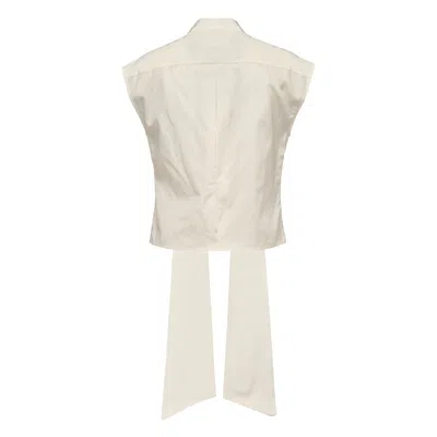 Club21 Collection Papery Silk Cotton Tie Top In Gray