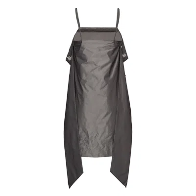 Club21 Collection Poly Chambray Soft Taffeta Dress In Gray