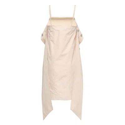Club21 Collection Poly Chambray Soft Taffeta Dress In Neutral