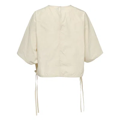 Club21 Collection Poly Chambray Taffeta Batwing Top In Neutral