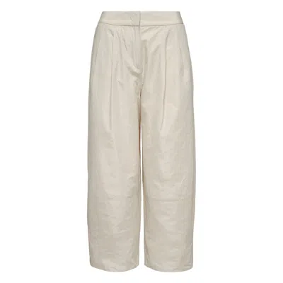 Club21 Collection Poly Chambray Taffeta Pants In White