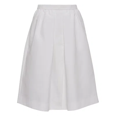 Club21 Collection Poly Fine Canvas Bubble Skirt In White