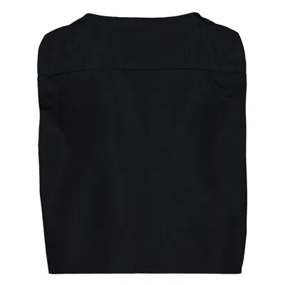 Club21 Collection Poly Fine Canvas Cropped Top In Black