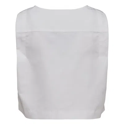 Club21 Collection Poly Fine Canvas Cropped Top In White