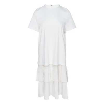 Club21 Collection Polyester Georgette Lucy Knit Dress In White