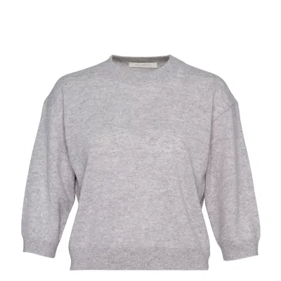 Club21 Collection Recylced Cashmere Crew Cropped Sweater In Gray
