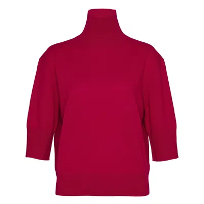 Club21 Collection Recylced Cashmere Turtleneck Sweater In Red
