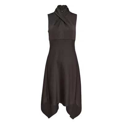 Club21 Collection Satin Back Crepe Laila Dress In Brown